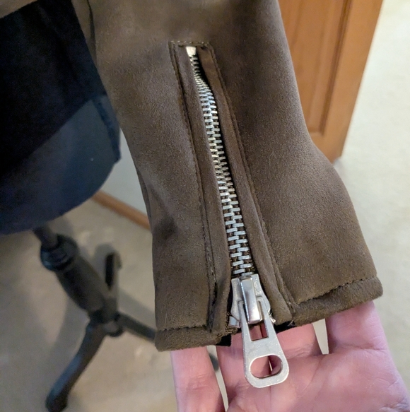 DETAILS BASIC OUTERWEAR Faux Suede Moto Jacket, Sz S, NWOT!!! - Picture 5 of 10